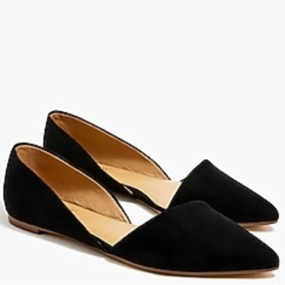 J Crew Zoe sueded d'Orsay flats • size 6 or size 8 • BH954 • black suede - Picture 1 of 7
